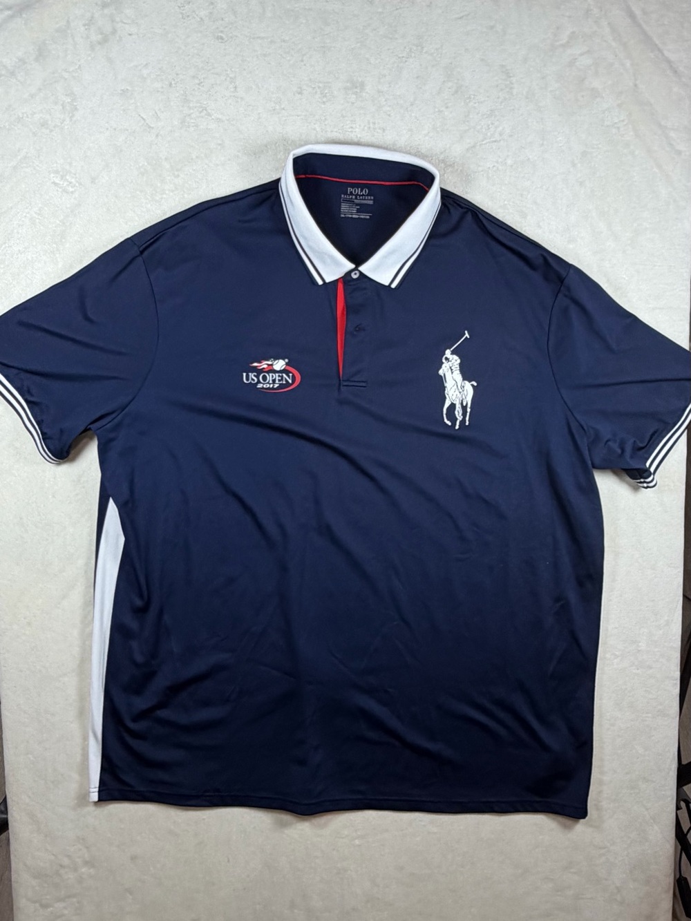Polo Ralph Lauren 3XL Navy Short-Sleeve 2017 US Open Polo with White Trim